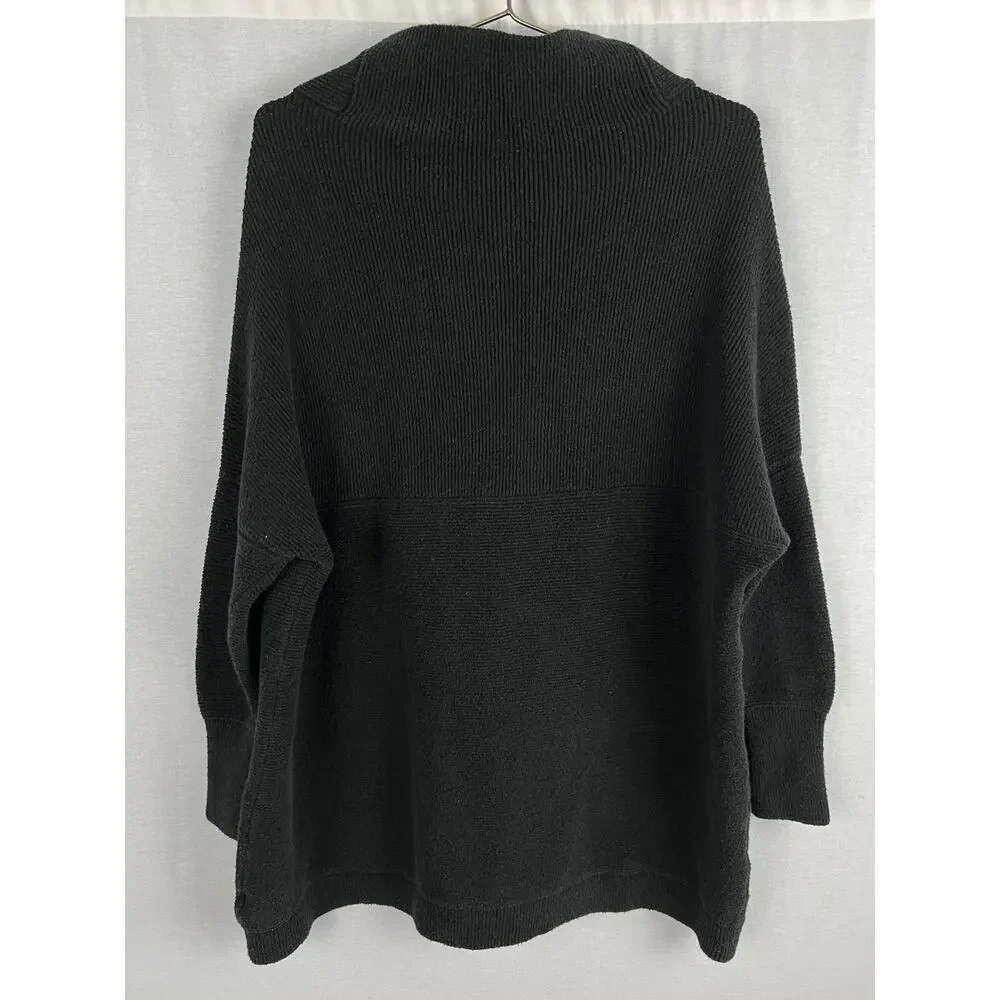 Free People Sweater Ottoman Slouchy Pullover Oversized Chunky Black Minimalist - Picture 5 of 8